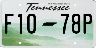 TN license plate F1078P