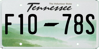 TN license plate F1078S