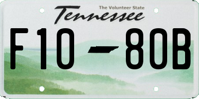 TN license plate F1080B