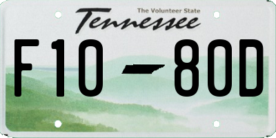 TN license plate F1080D