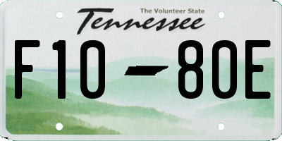 TN license plate F1080E
