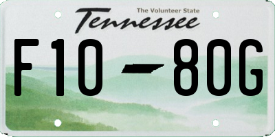 TN license plate F1080G