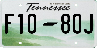 TN license plate F1080J