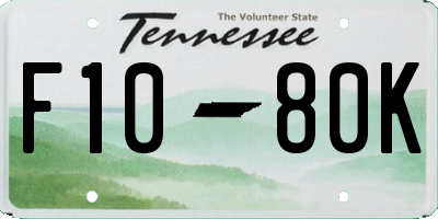 TN license plate F1080K
