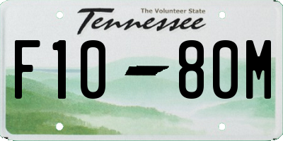TN license plate F1080M