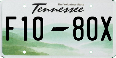 TN license plate F1080X