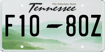 TN license plate F1080Z