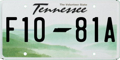 TN license plate F1081A
