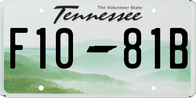 TN license plate F1081B