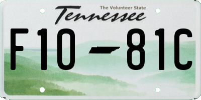 TN license plate F1081C