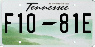 TN license plate F1081E