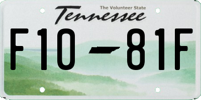 TN license plate F1081F