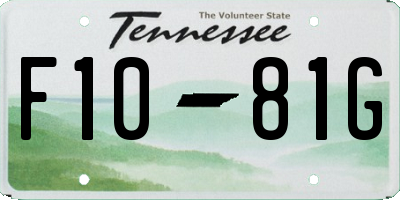 TN license plate F1081G