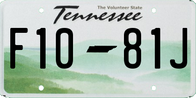 TN license plate F1081J