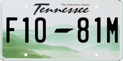 TN license plate F1081M