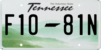 TN license plate F1081N