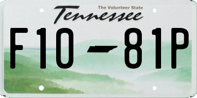 TN license plate F1081P