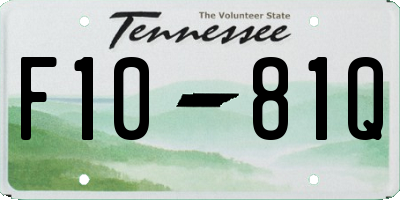 TN license plate F1081Q