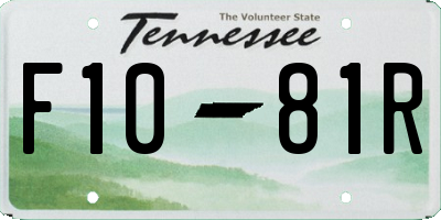 TN license plate F1081R