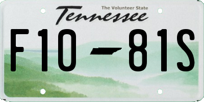 TN license plate F1081S