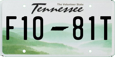 TN license plate F1081T