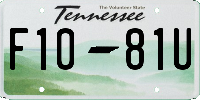 TN license plate F1081U