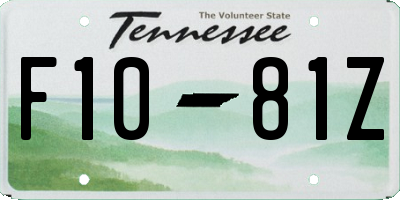 TN license plate F1081Z