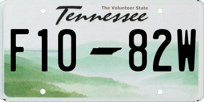 TN license plate F1082W