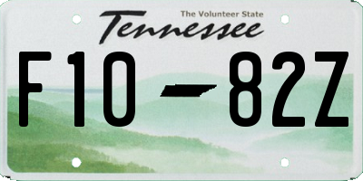 TN license plate F1082Z