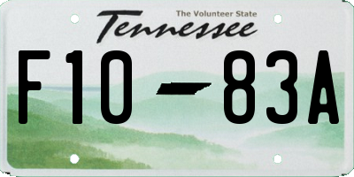 TN license plate F1083A