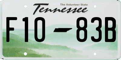 TN license plate F1083B