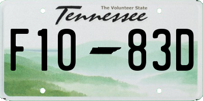 TN license plate F1083D