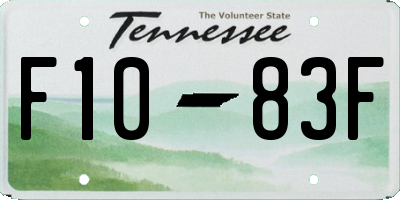 TN license plate F1083F