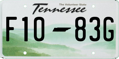 TN license plate F1083G