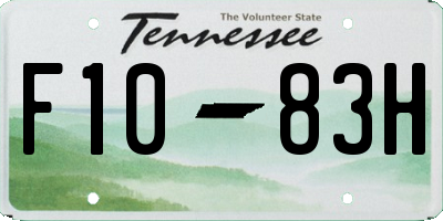 TN license plate F1083H