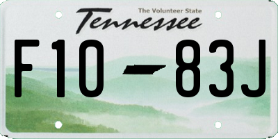 TN license plate F1083J