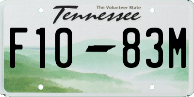 TN license plate F1083M