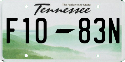 TN license plate F1083N
