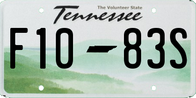 TN license plate F1083S