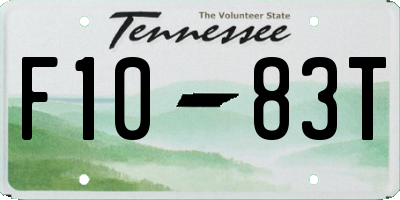 TN license plate F1083T