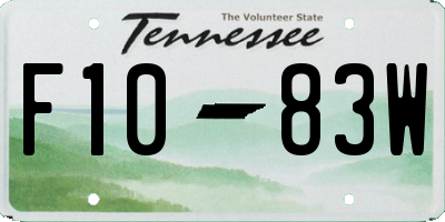 TN license plate F1083W