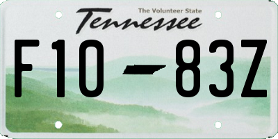 TN license plate F1083Z