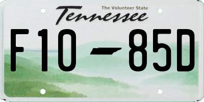 TN license plate F1085D