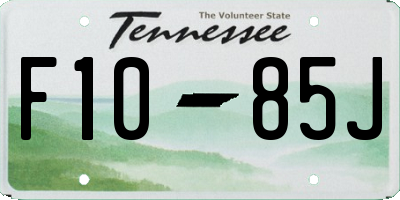 TN license plate F1085J