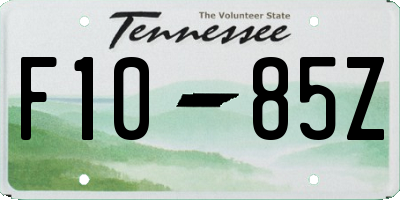 TN license plate F1085Z