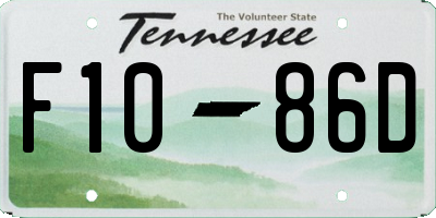 TN license plate F1086D