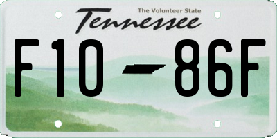 TN license plate F1086F