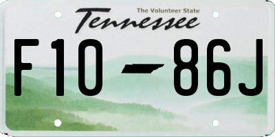 TN license plate F1086J