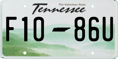 TN license plate F1086U
