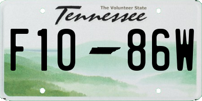 TN license plate F1086W